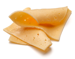 cheese slices isolated on white background cutout