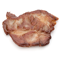Cooked fried pork meat isolated on white background cutout