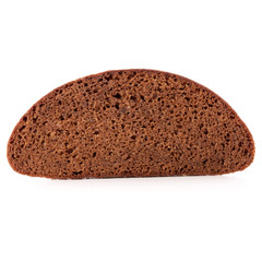 Slice of fresh rye bread isolated on white background cutout