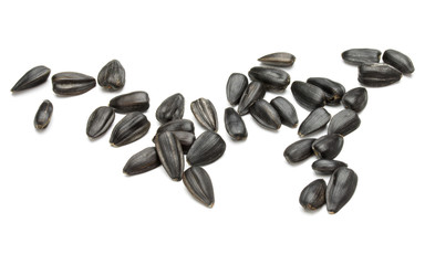 Sunflower seeds  isolated on white background close up