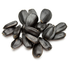 Sunflower seeds  isolated on white background close up