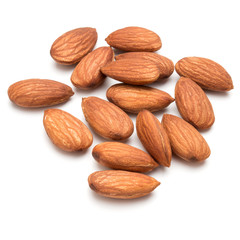 almond nuts isolated on white background close up