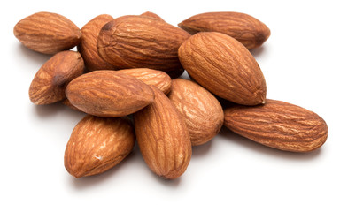 Fototapeta premium almond nuts isolated on white background close up