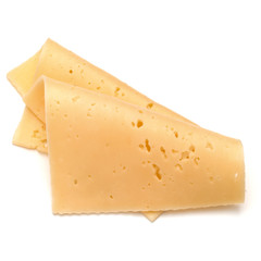 cheese slices isolated on white background cutout