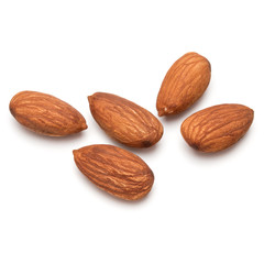 almond nuts isolated on white background close up