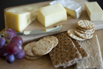 Cheese with crackers