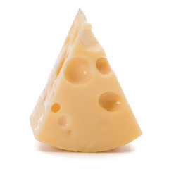 Cheese block isolated on white background cutout