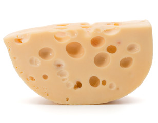 Cheese block isolated on white background cutout