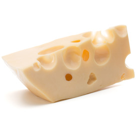 Cheese block isolated on white background cutout