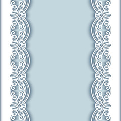 Cutout paper background with lace borders