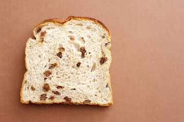 Slice of white fruit bread