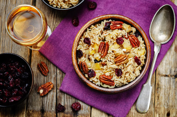 Apple Pecan dried cranberries and brown wild rice