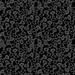 Monochrome black and white vintage key seamless pattern vector
