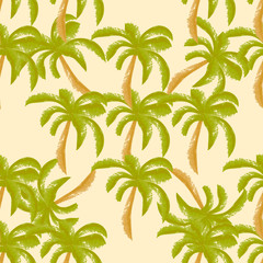 Watercolor pattern with palm