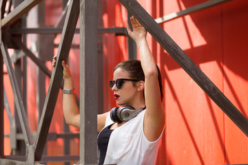 Stylish woman with headphones © Tinatin