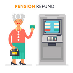 The senior cute and funny woman character