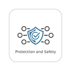 Protection and Safety Icon. Flat Design.