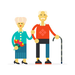 he senior happy couple