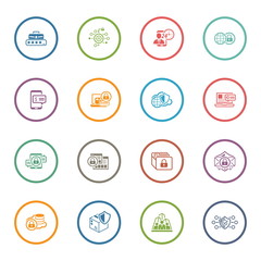 Flat Design Security and Protection Icons Set.