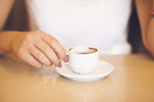 woman hand coffee