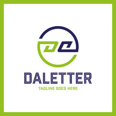 Circle fully mirror DA company linked letter logo