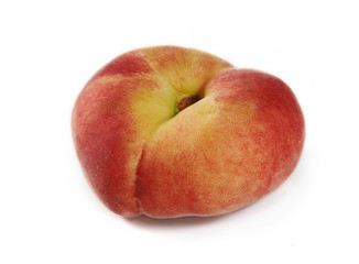 Flat peach on white background.