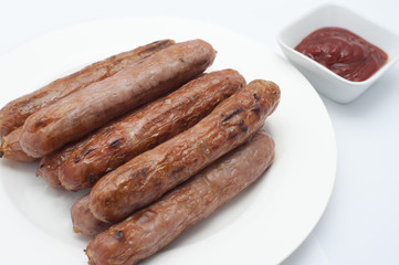 Grilled spicy sausages