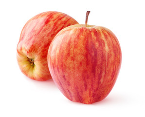 Two red apples isolated in white with clipping path