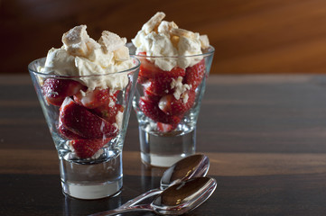 Delicious strawberries and cream dessert