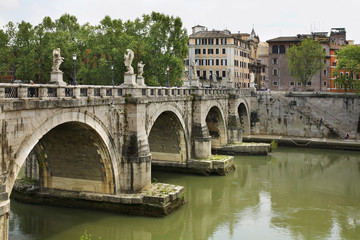 Bridge of Sant Angelo in Rome. Italy