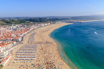 Vista da Praia da Nazaré em Portugal