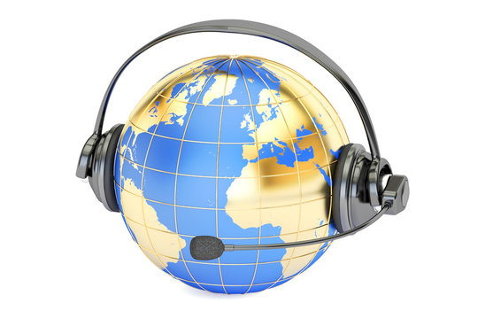 global support service concept, 3D rendering