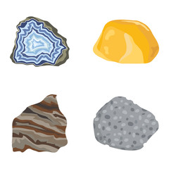 Collection set of semi precious gemstones stones and mineral stone isolated on white background. Colorful shiny gemstone. Mineral stone jewelry material agate mineral stone geology nature crystal.