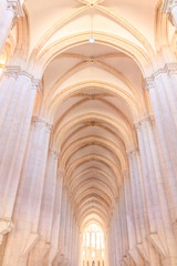 Vista do Interior da Igreja do mosteiro de Alcobaça Portugal