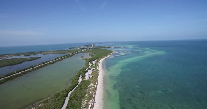Aerial view of state park Bahia Honda. Florida. Keys Islands.