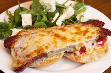 chorizo with spinach ciabatta