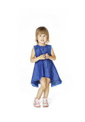 Little girl in blue dress
