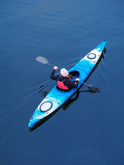 kayaking on the river, rear view10