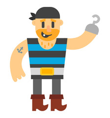 Cartoon pirate vector character