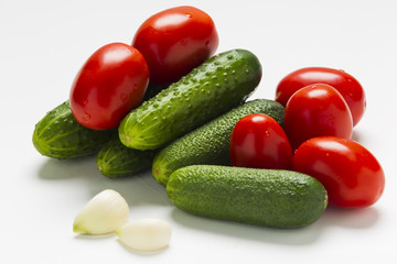 Fresh vegetables on a white background