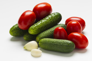 Fresh vegetables on a white background