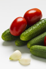 Fresh vegetables on a white background