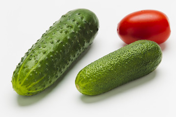Fresh vegetables on a white background