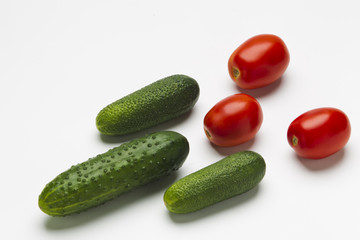 Fresh vegetables on a white background