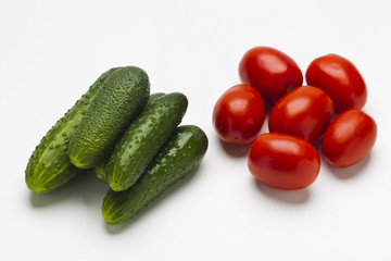 Fresh vegetables on a white background