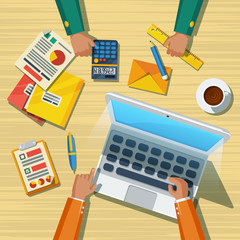 Business Meeting Long Lands Flat Poster