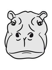 Obraz na płótnie Canvas head face hippopotamus thick water swim thick large lake tümpel comic cartoon