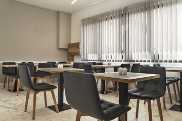 table set up in restaurant interior
