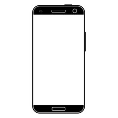 Modern black smartphone with blank screen