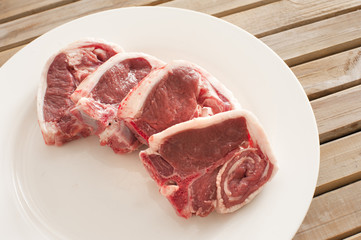 Close-up of several pieces of lamb